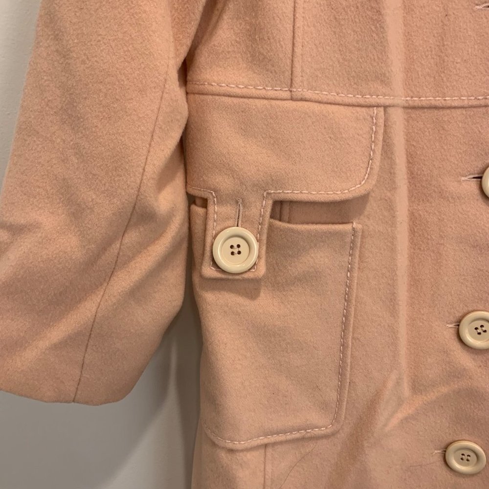 Harve Bernard Women's Pink Buttoned Wool Peacoat Size 10 - Picture 4 of 9